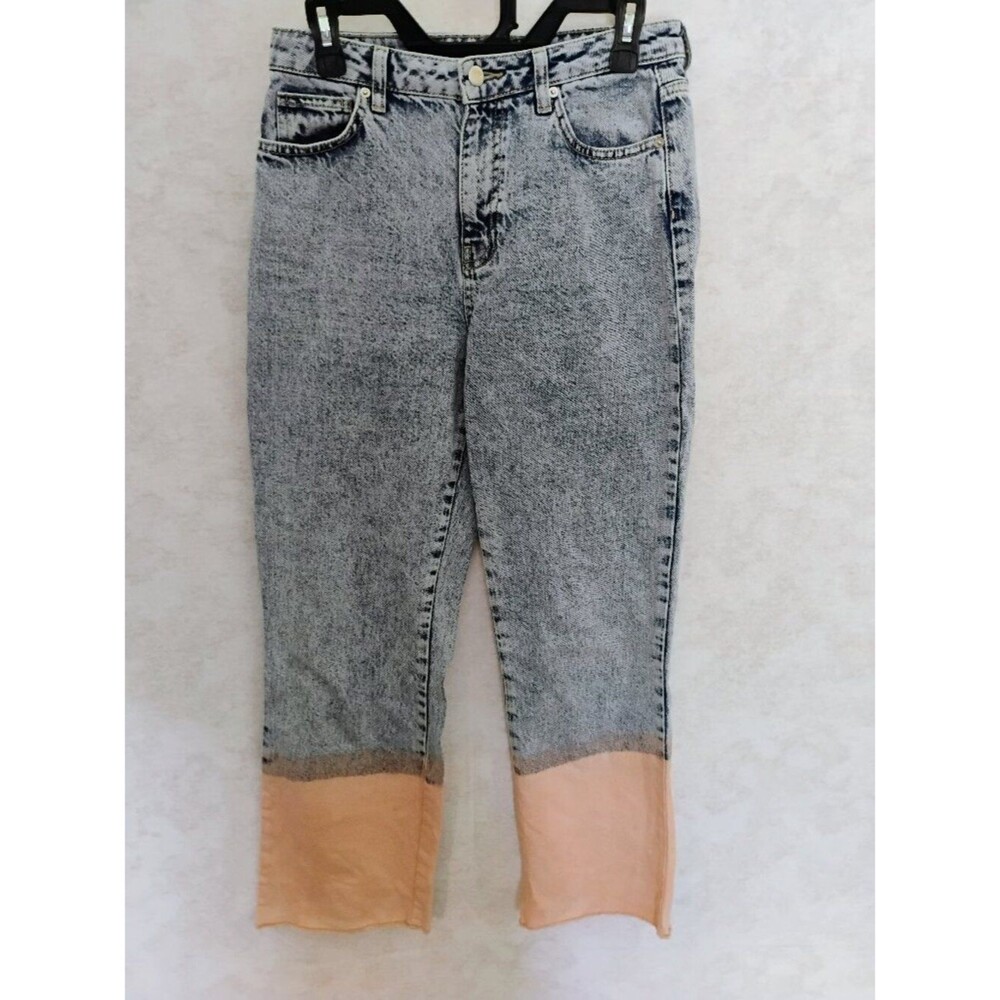 Harper Heritage Acid Wash Colorblock Cropped Jeans